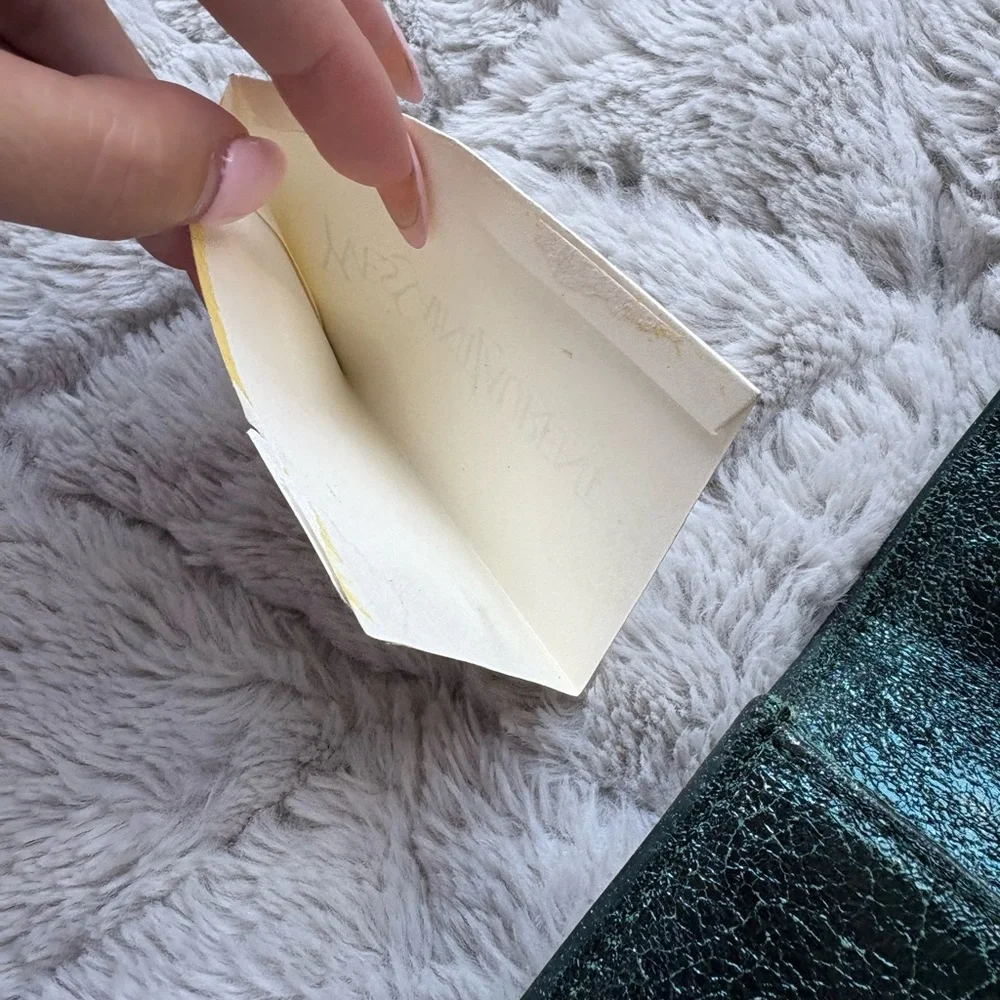 Yves Saint Laurent Y-Linge Clutch, Shimmer Green, Satin Interior - Picture 8 of 16